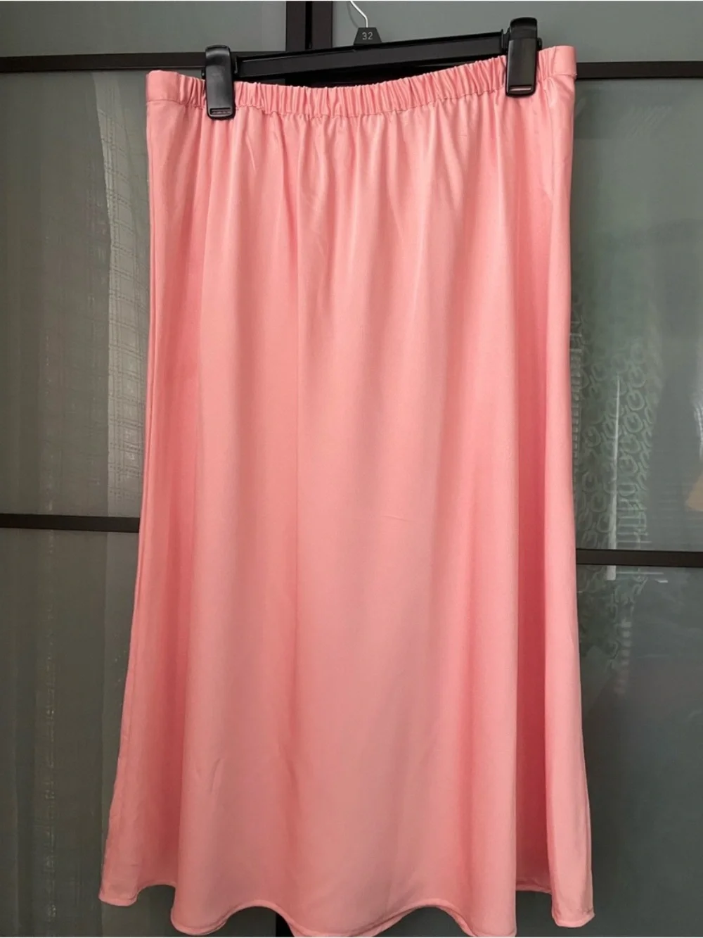 Soft Pink A-Line Midi Skirt